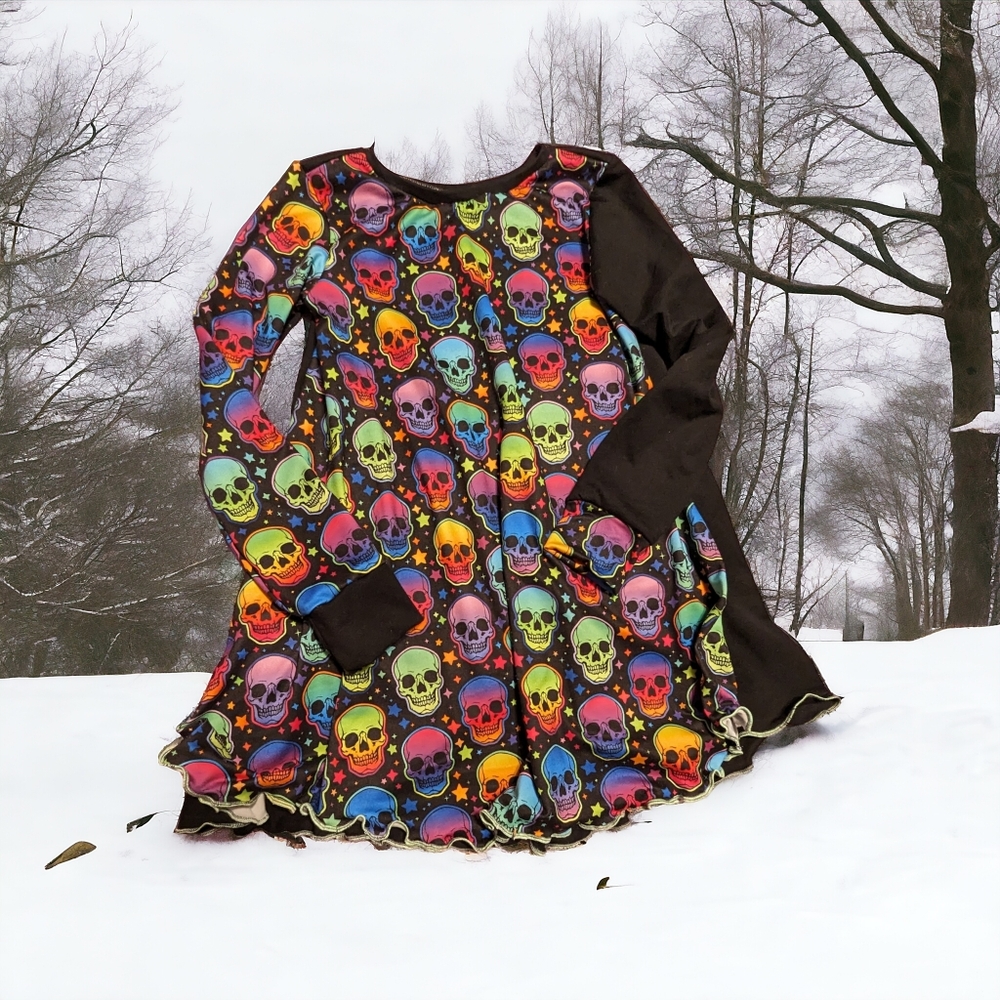 8 Rainbow Skull High-low Dress